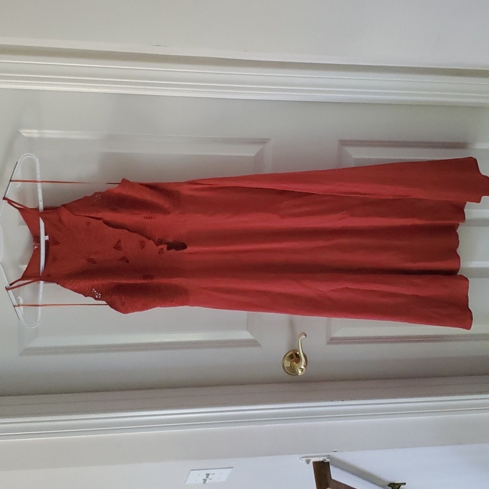 Astr The Label Rust Color Embroidered Halter Dres… - image 5